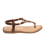 Sandalias de dedo planas para mujer SKYDIVA KELOKÉ con estampado de leopardo, vista lateral derecha