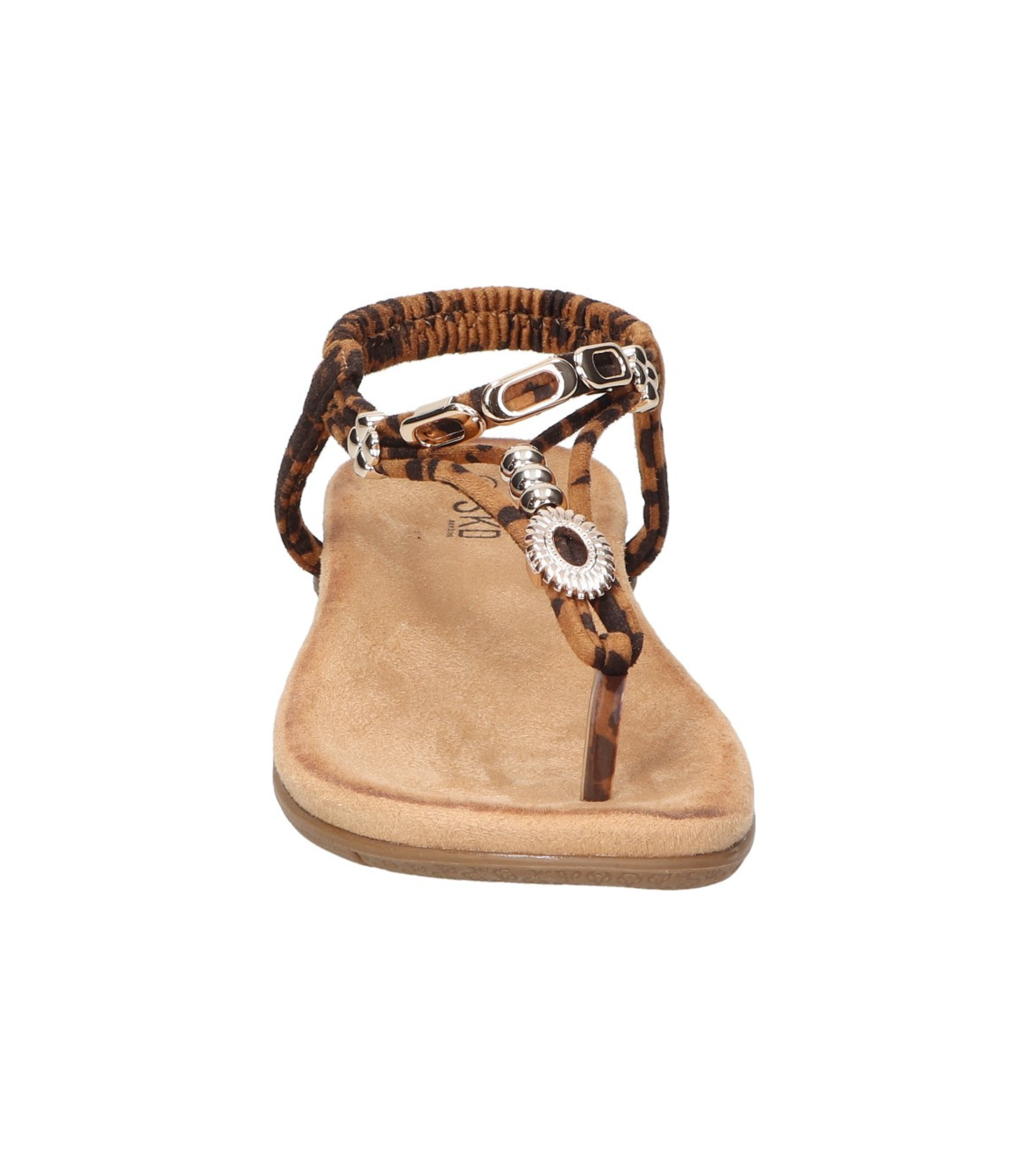 Sandalias de dedo planas para mujer SKYDIVA KELOKÉ con estampado de leopardo, vista frontal