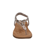 Sandalias de dedo planas para mujer SKYDIVA KELOKÉ con estampado de serpiente, vista frontal