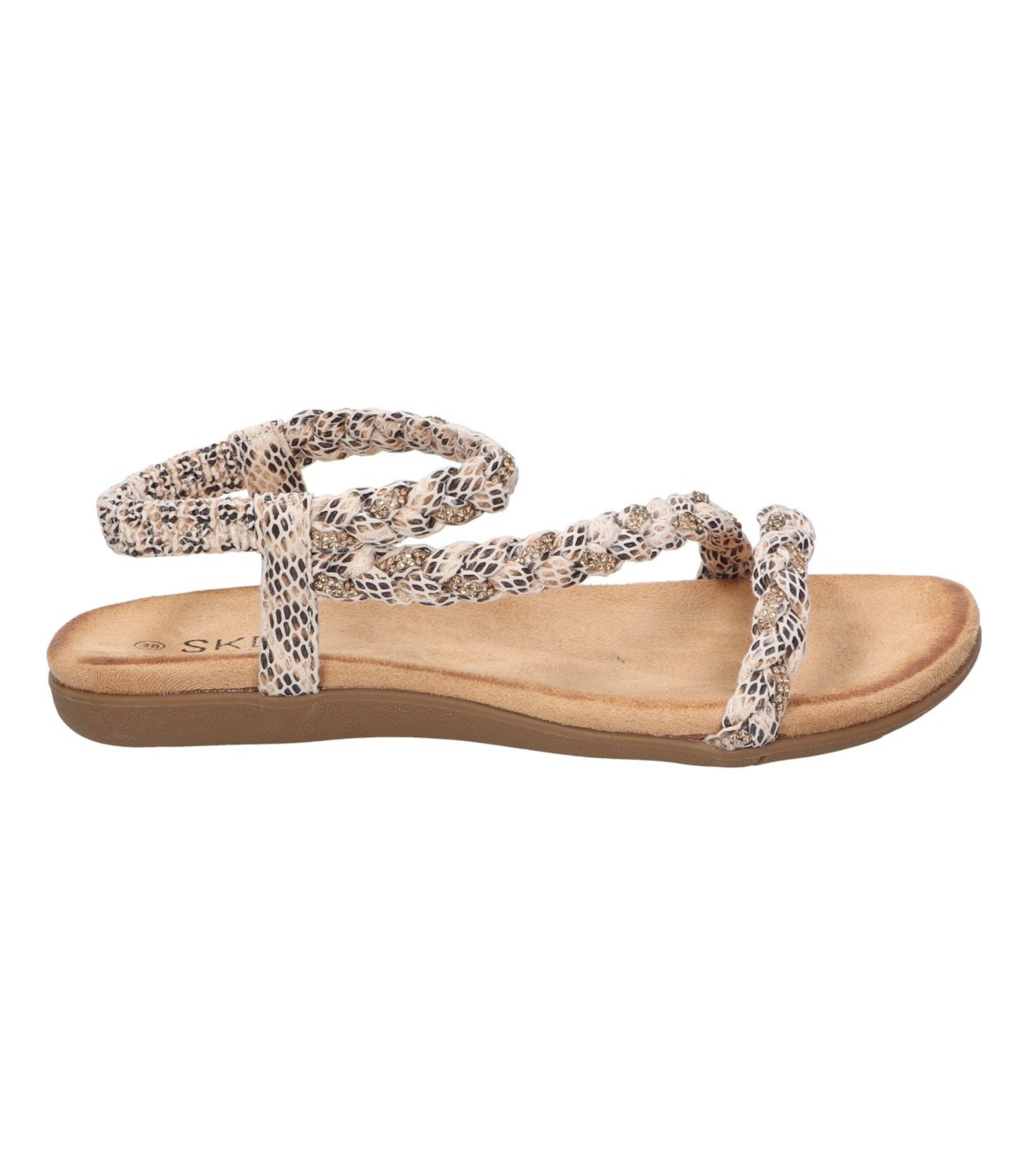 Sandalias planas para mujer SKYDIVA SOBRAO con estampado de serpiente, vista lateral derecha