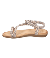 Sandalias planas para mujer SKYDIVA SOBRAO con estampado de serpiente, vista lateral izquierda