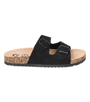 Sandalias planas destalonadas para mujer SKYDIVA RT en color negro, vista lateral derecha