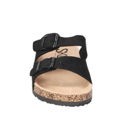 Sandalias planas destalonadas para mujer SKYDIVA RT en color negro, vista frontal