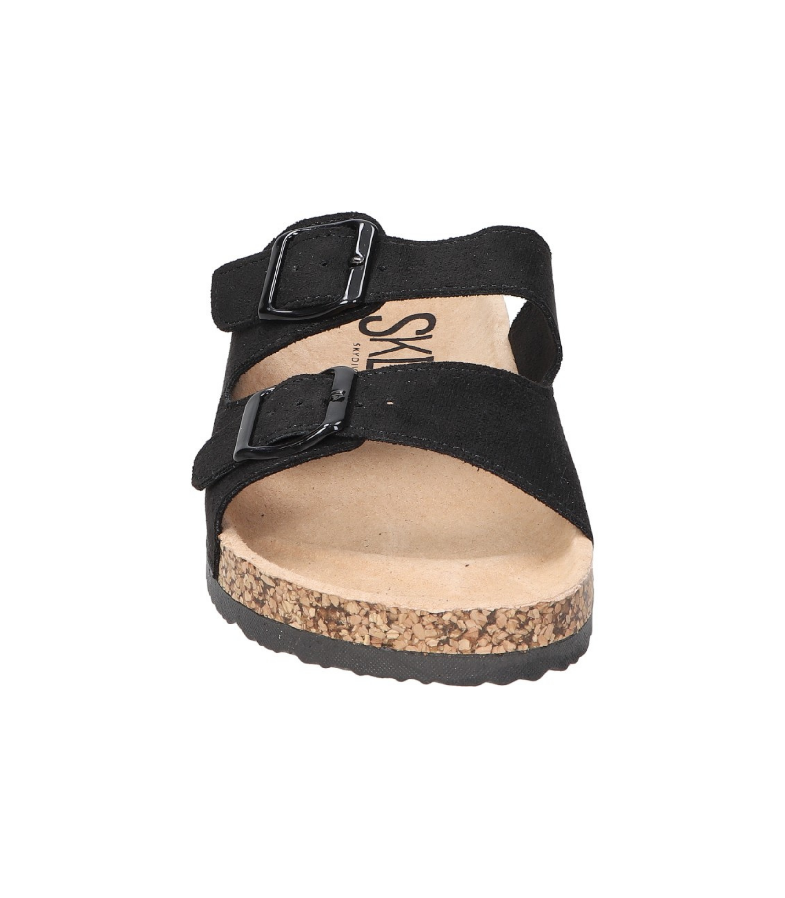 Sandalias planas destalonadas para mujer SKYDIVA RT en color negro, vista frontal