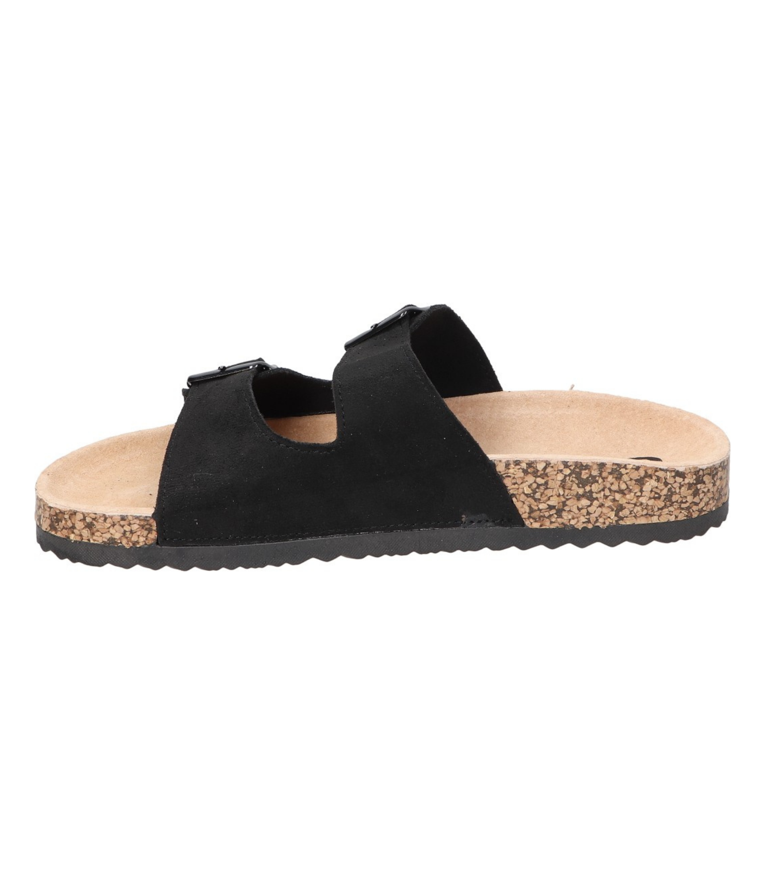 Sandalias planas destalonadas para mujer SKYDIVA RT en color negro, vista lateral izquierda