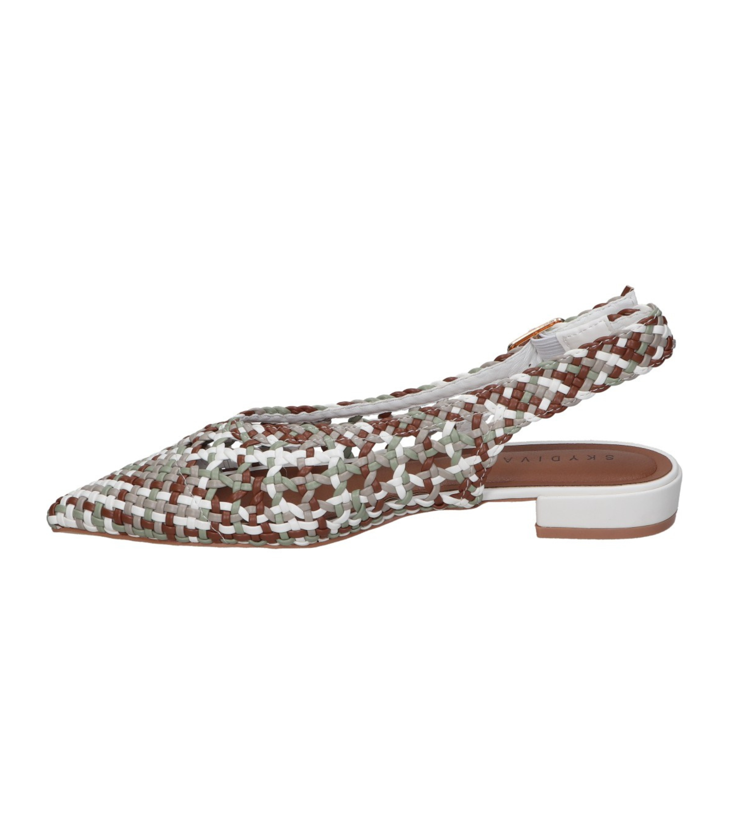 Zapatos planos para mujer SKYDIVA BEEF en color verde y multicolor, vista lateral izquierda