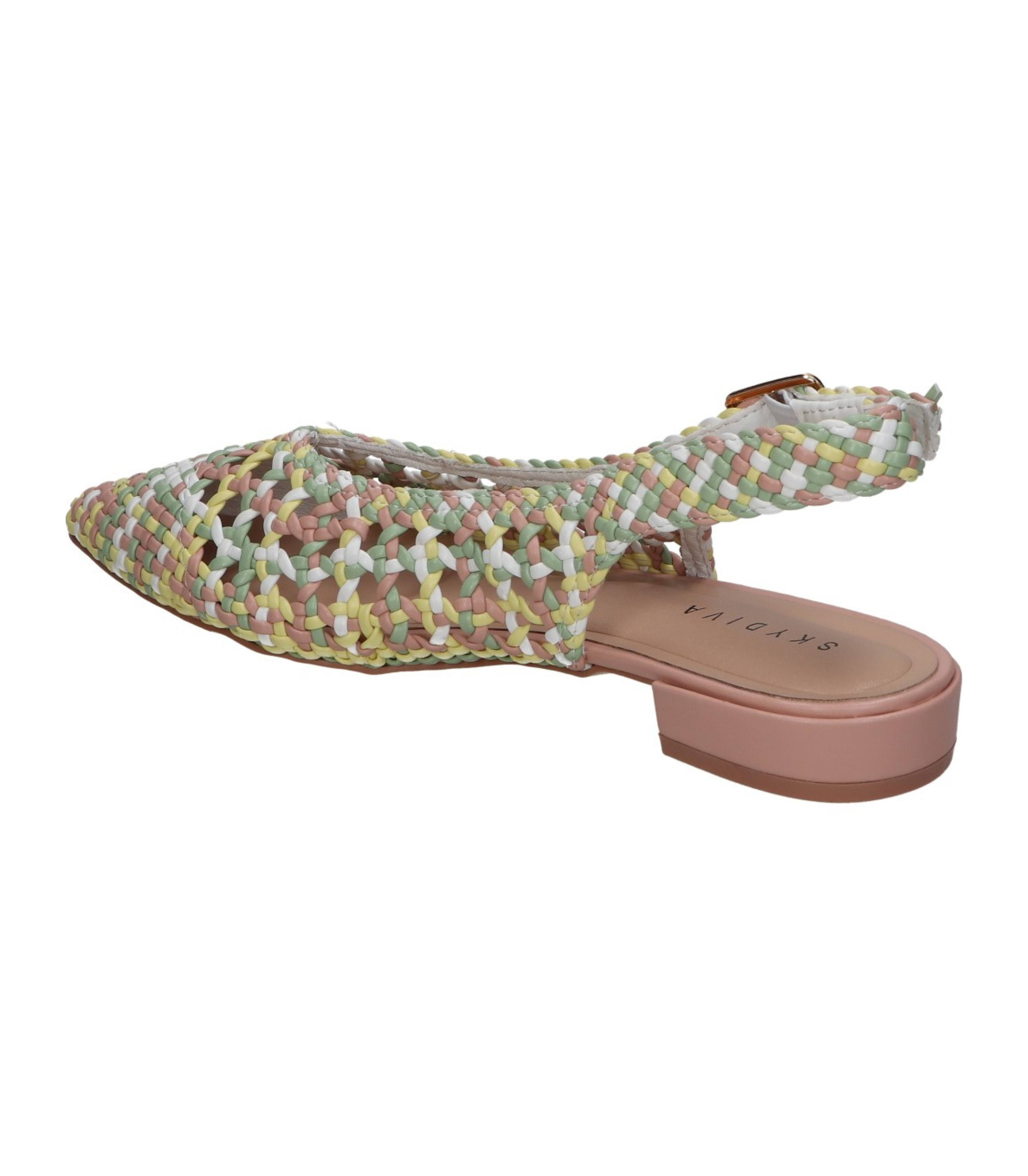 Zapatos planos para mujer SKYDIVA BEEF en multicolor, vista diagonal talón