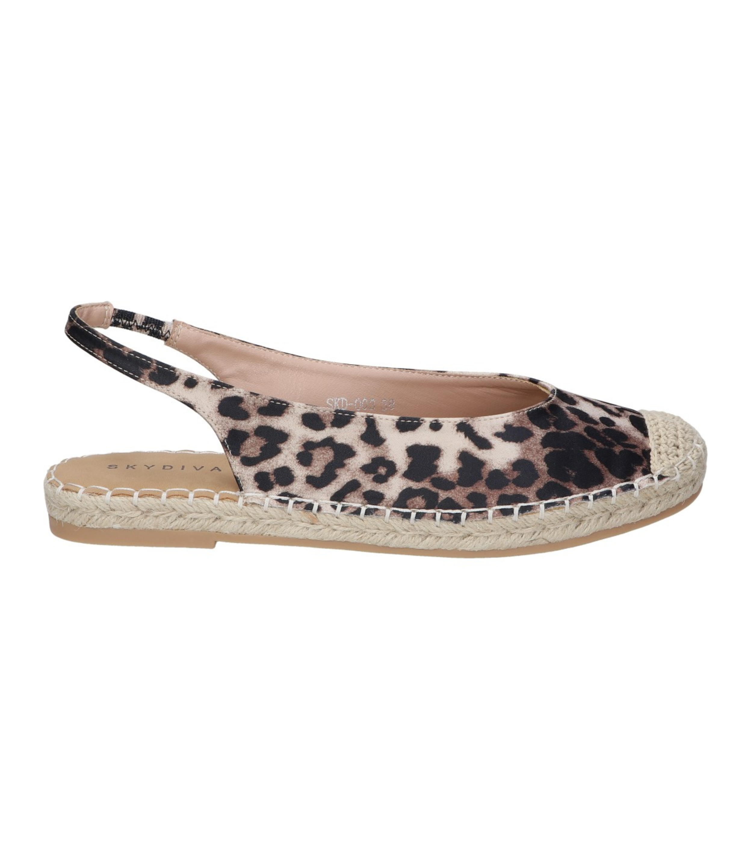 Alpargatas planas para mujer SKYDIVA LOL con estampado de leopardo, vista lateral derecha
