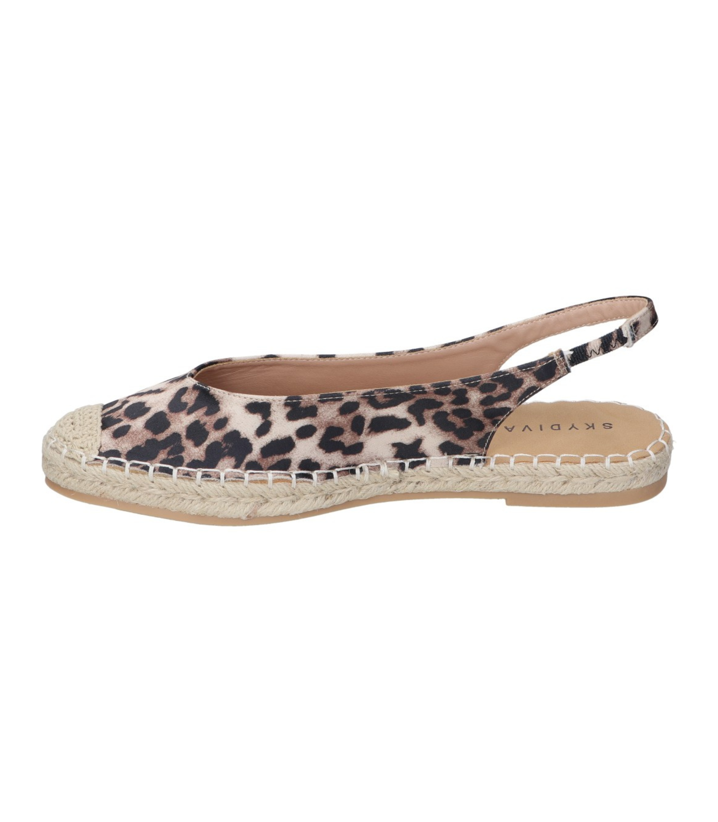 Alpargatas planas para mujer SKYDIVA LOL con estampado de leopardo, vista lateral