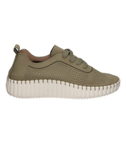 Zapato con cuña para mujer SKYDIVA XD en color verde khaki, vista lateral derecha