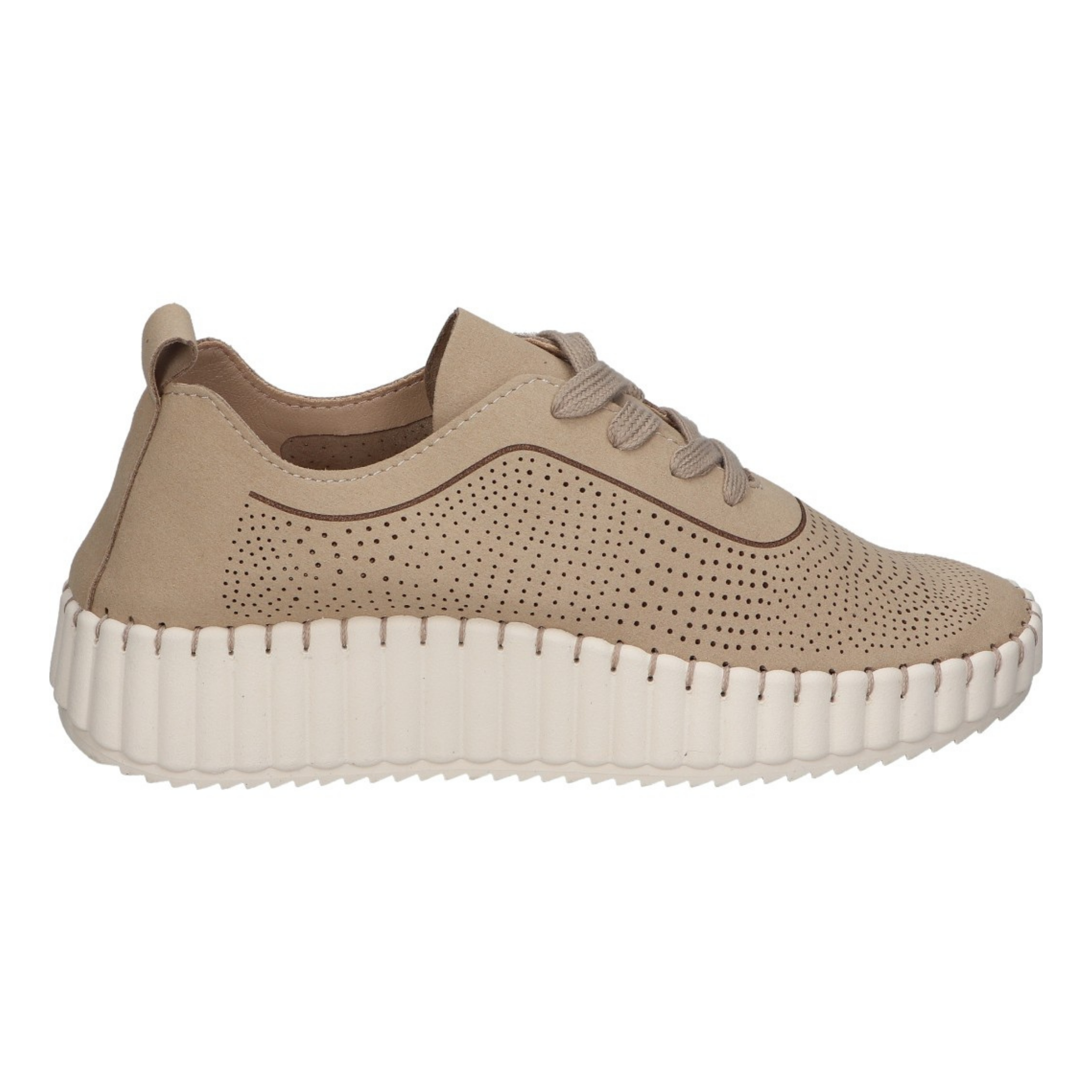 Zapato con cuña para mujer SKYDIVA XD en color beige, vista lateral