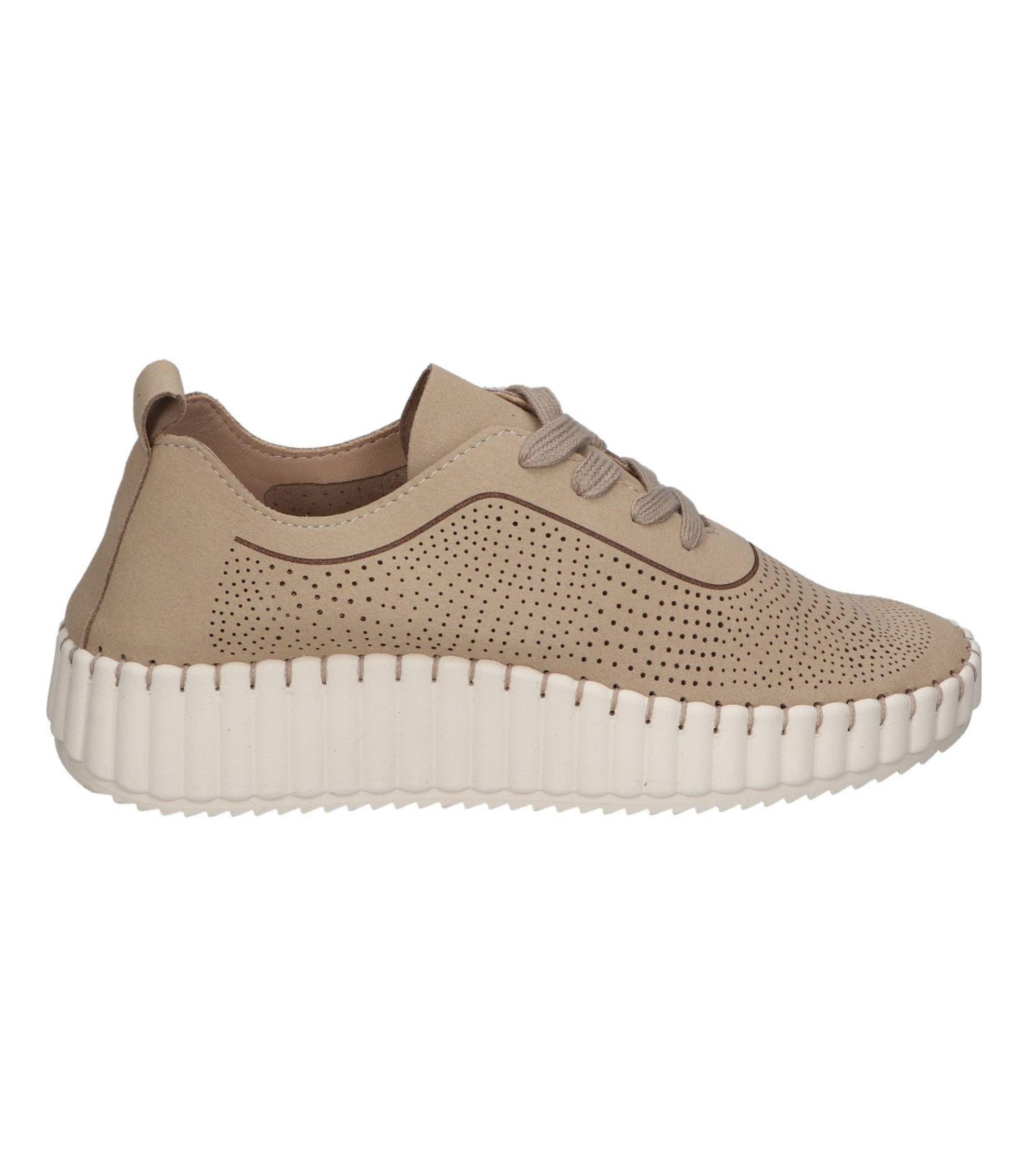 Zapato con cuña para mujer SKYDIVA XD en color beige, vista lateral