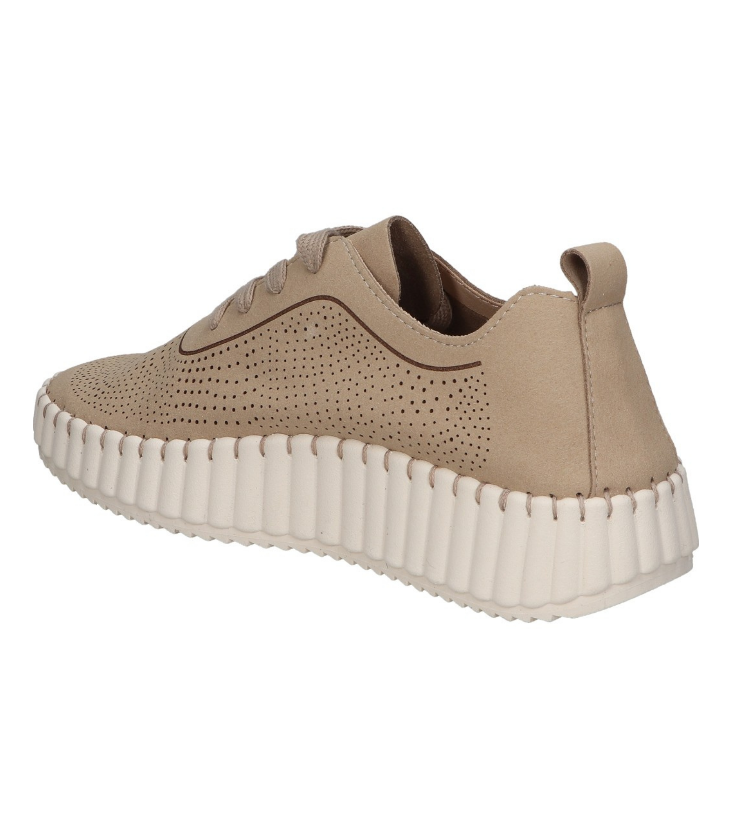 Zapato con cuña para mujer SKYDIVA XD en color beige, vista diagonal talón