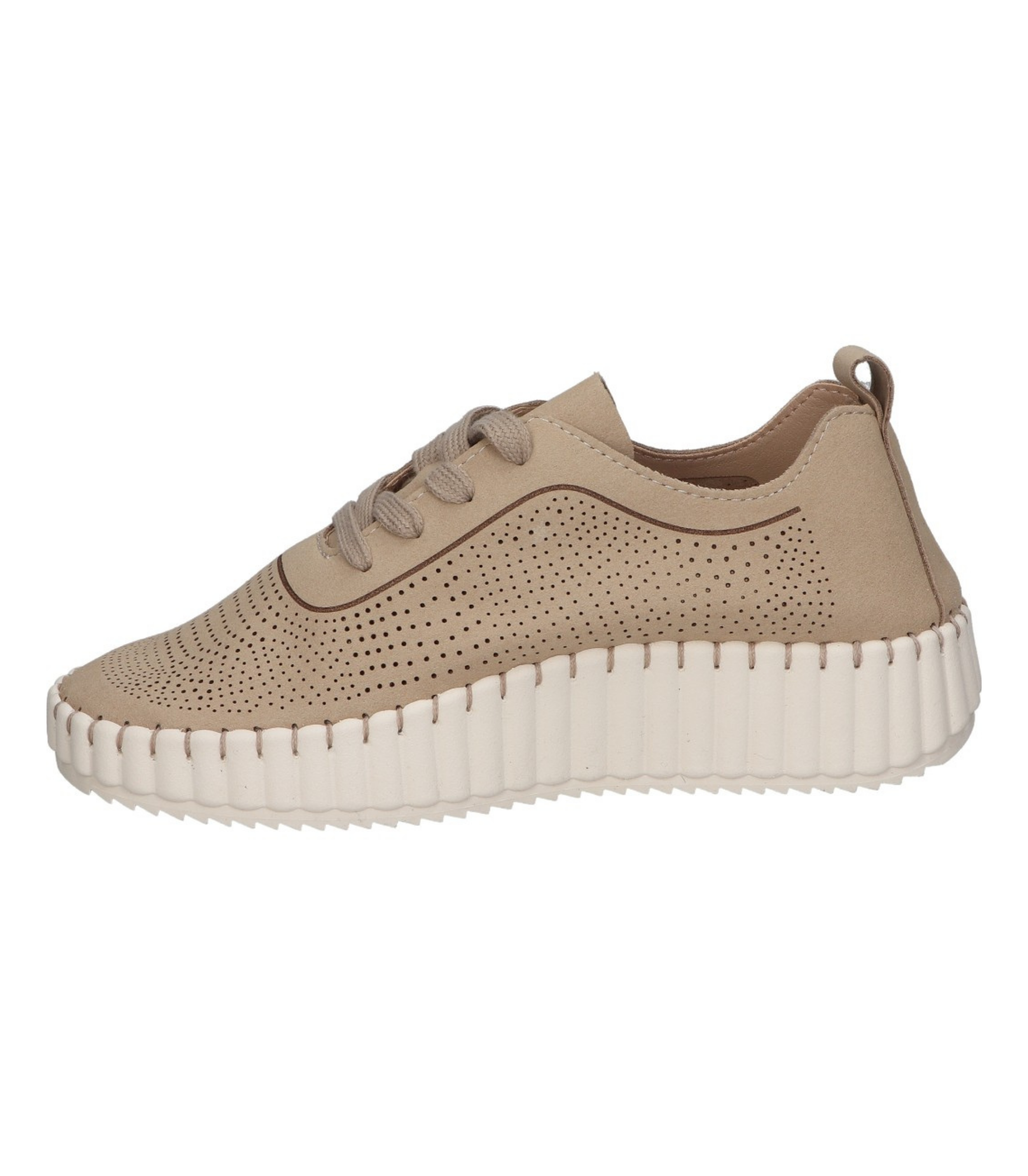 Zapato con cuña para mujer SKYDIVA XD en color beige, vista lateral izquierda