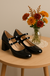 Zapatos de tacón Mary Jane Skydiva Rizz negros de charol