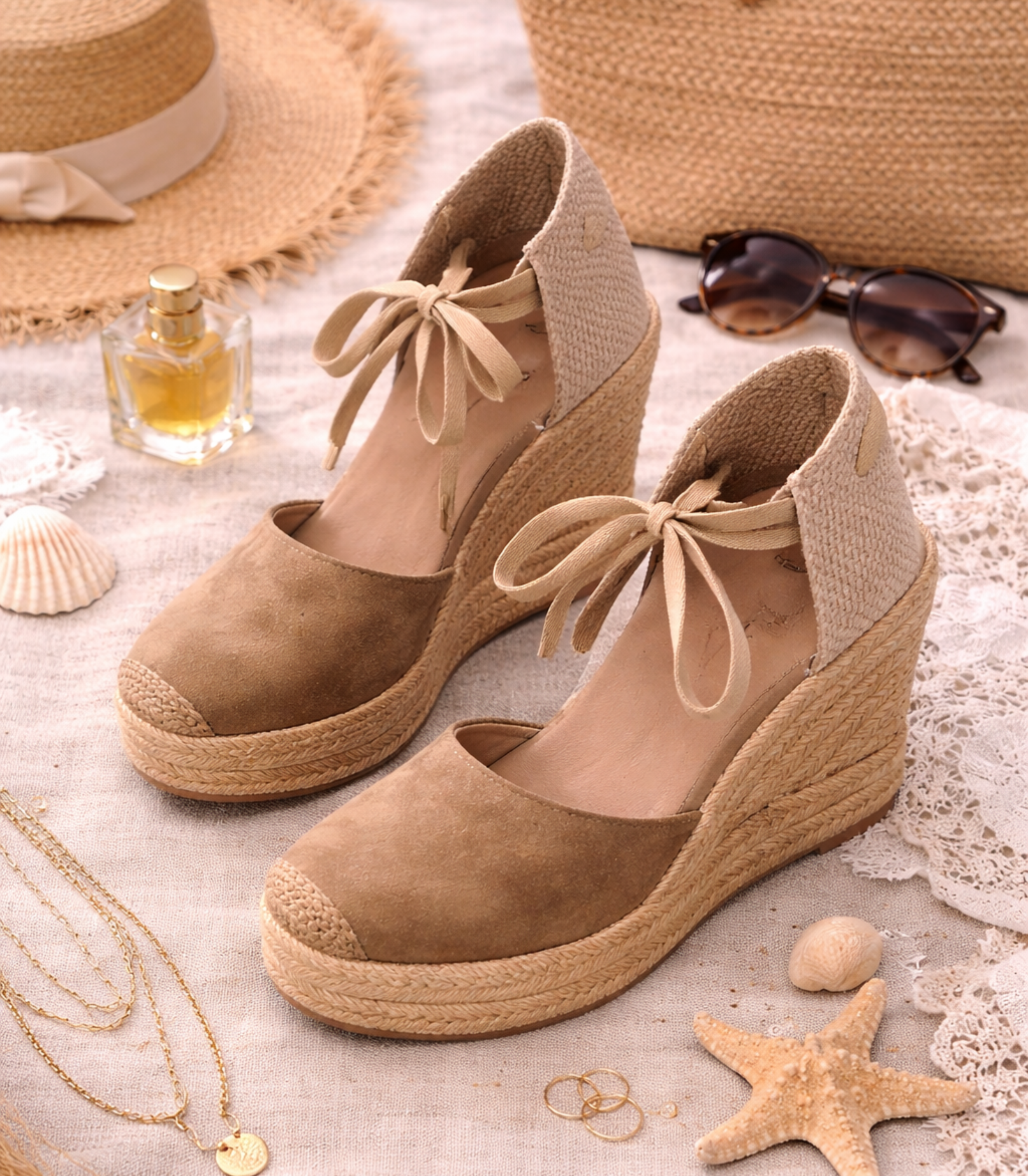 Alpargatas con Cuña SKYDIVA AESTHETIC+++ En Color Camel para Mujer