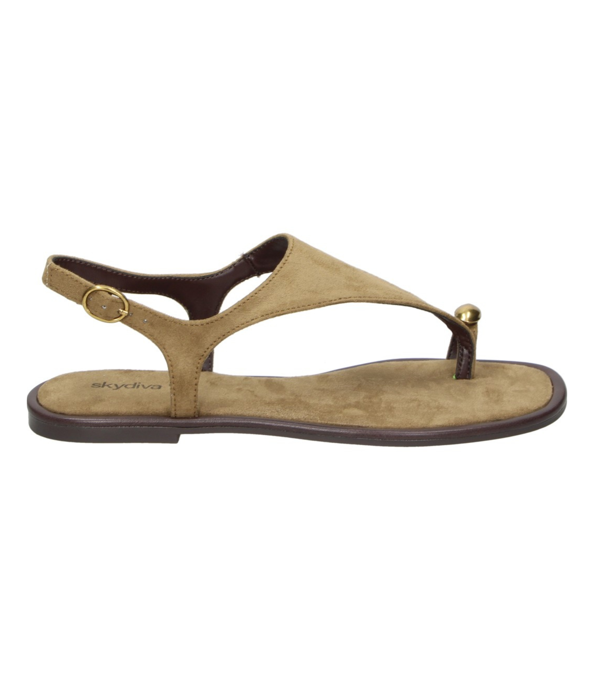 Sandalias Planas SKYDIVA A Gusto en Color Camel para Mujer