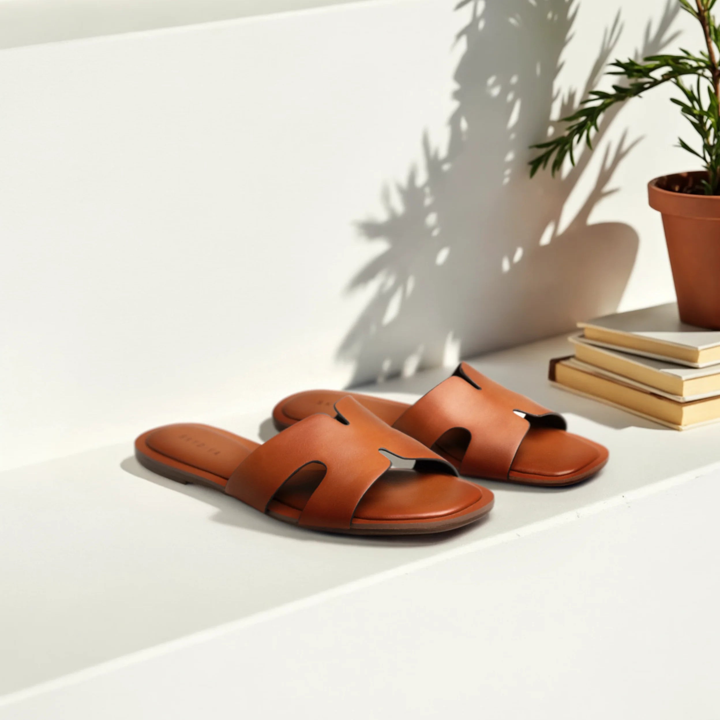 Sandalias planas para mujer SKYDIVA CHILL en color marrón, vista completa