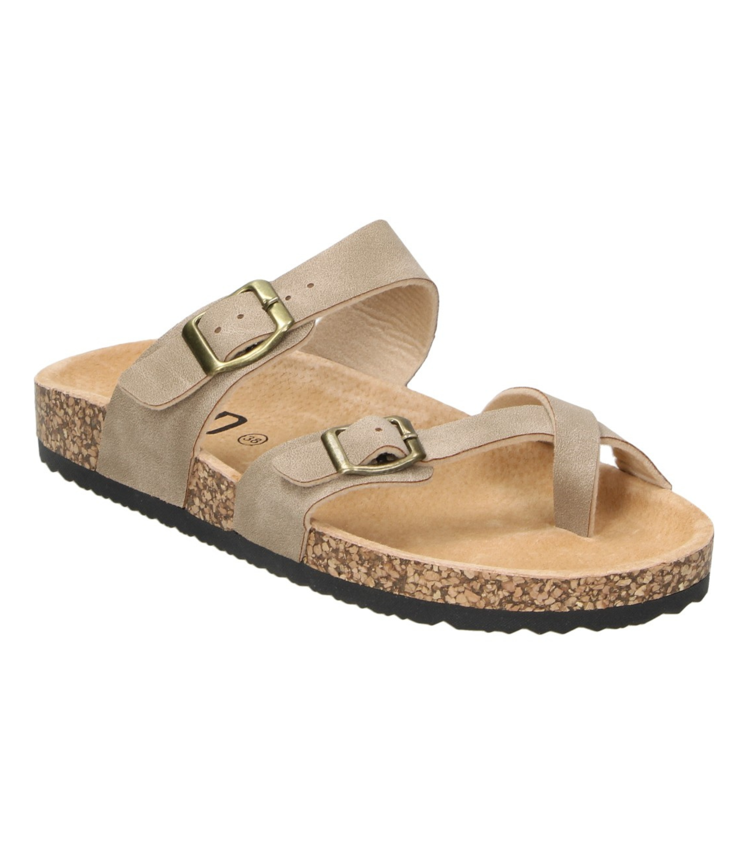 Sandalias Planas de Dedo Comfy en Color Taupe para Mujer