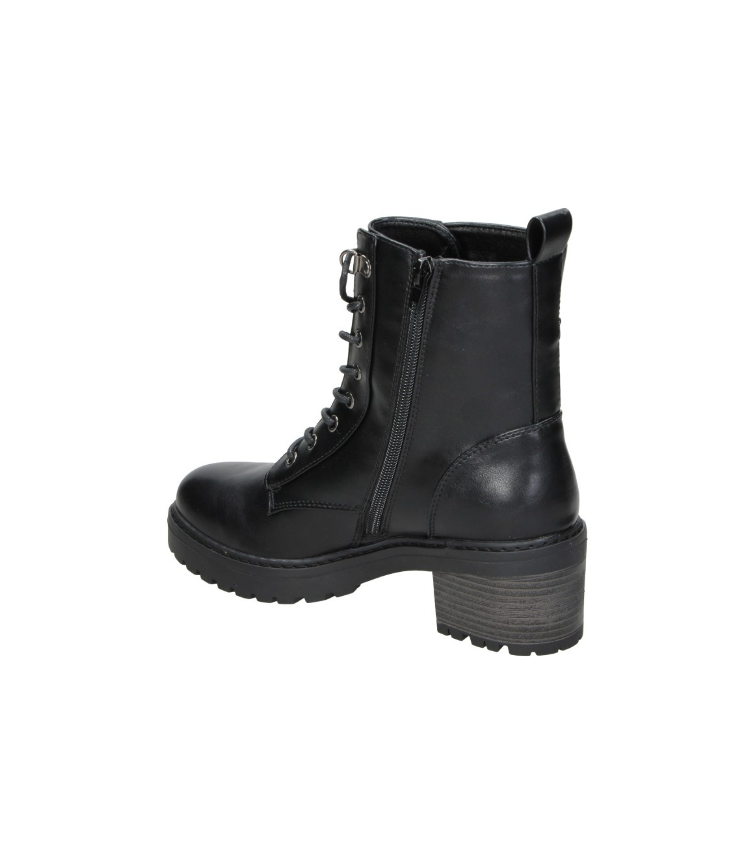 Botines con tacón estilo militar Skydiva Flex en color negro para mujer