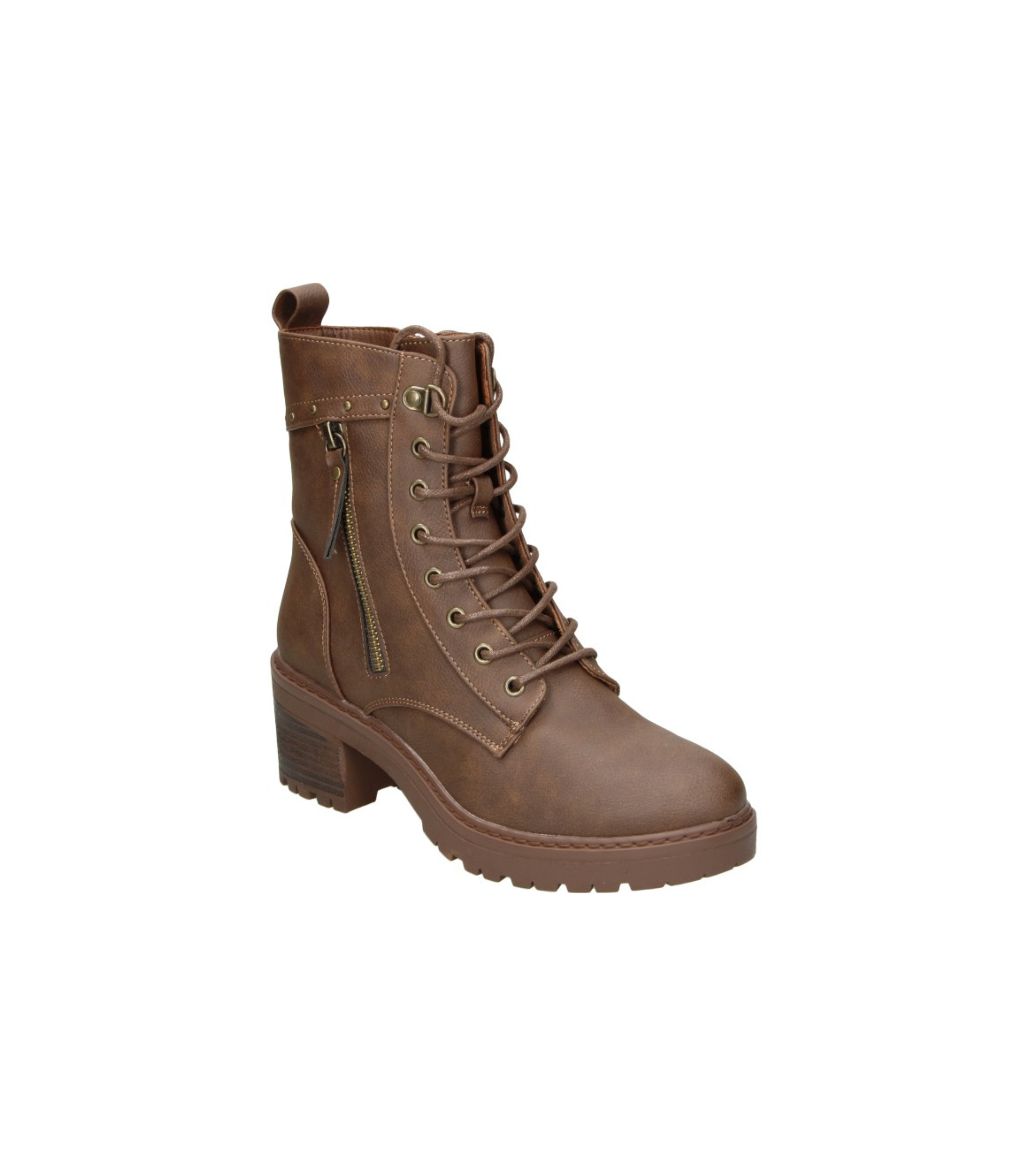 Botines con tacón estilo militar Skydiva Flex en color marrón para mujer