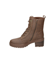 Botines con tacón estilo militar Skydiva Flex en color marrón para mujer