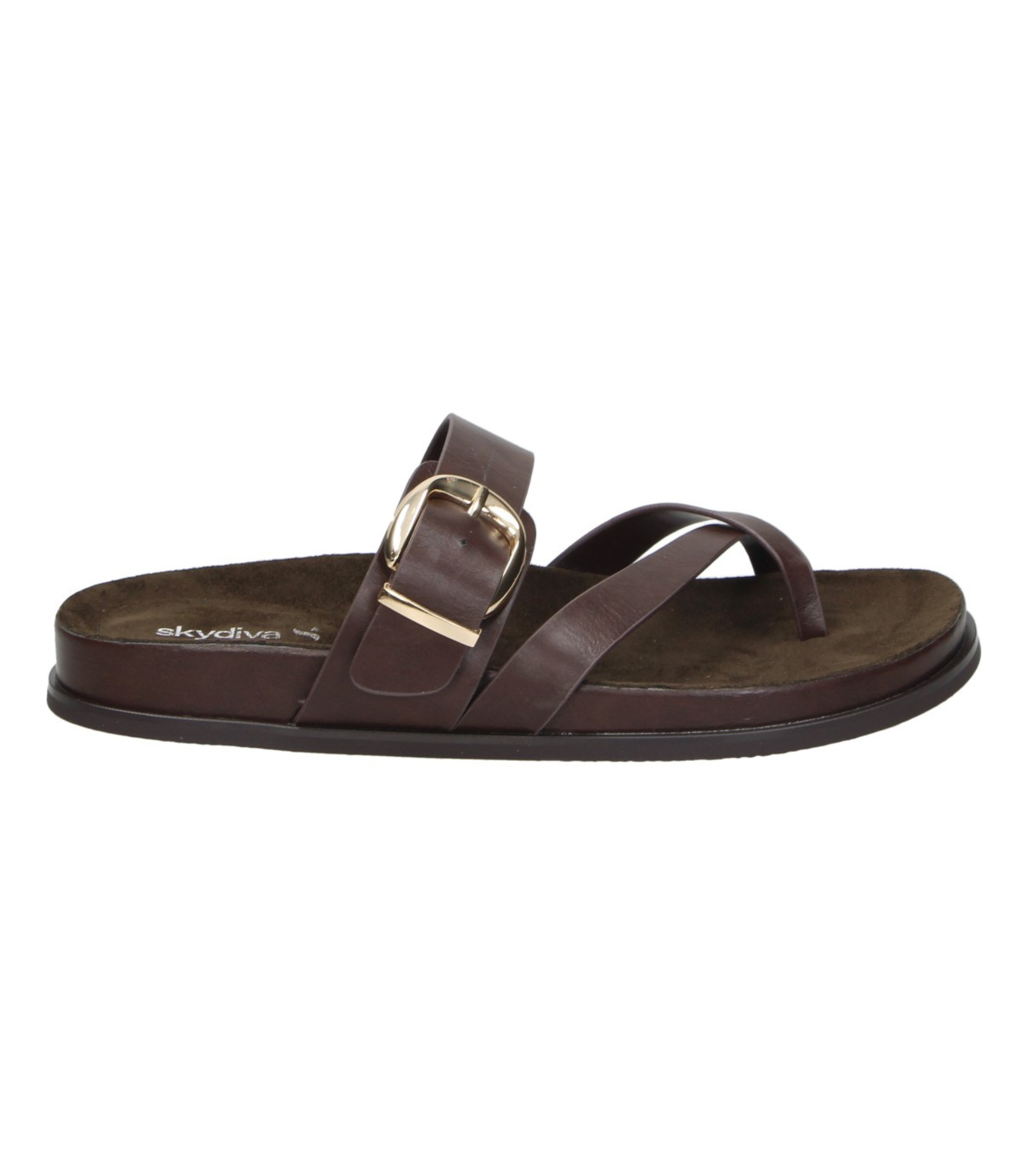 Sandalias destalonadas Skydiva MUY YO en color marrón para moda joven