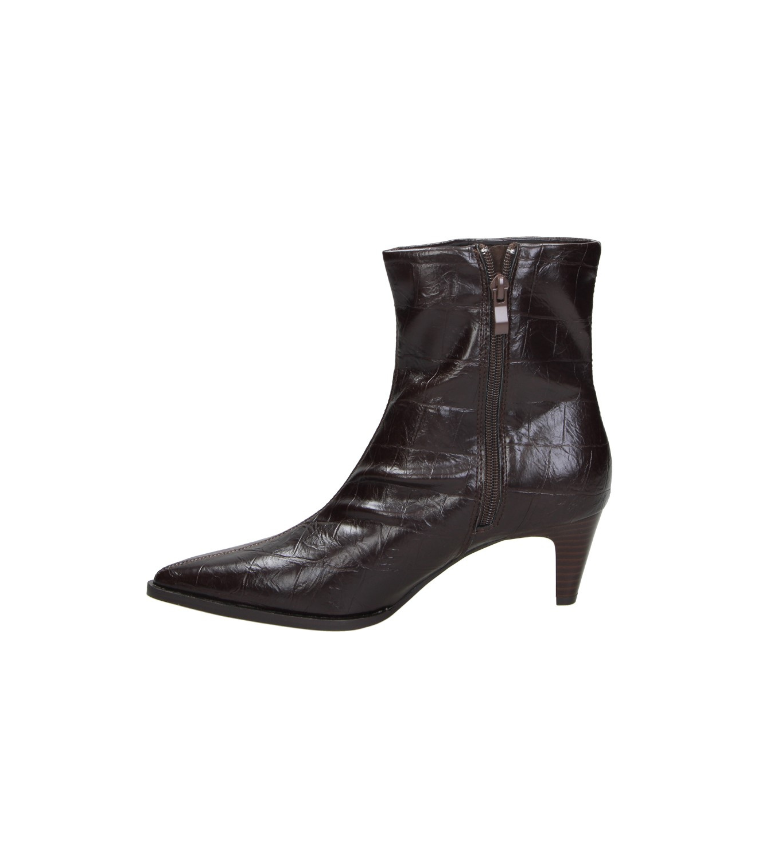 Botines de tacón Skydiva EXTRA marrones con efecto serpiente