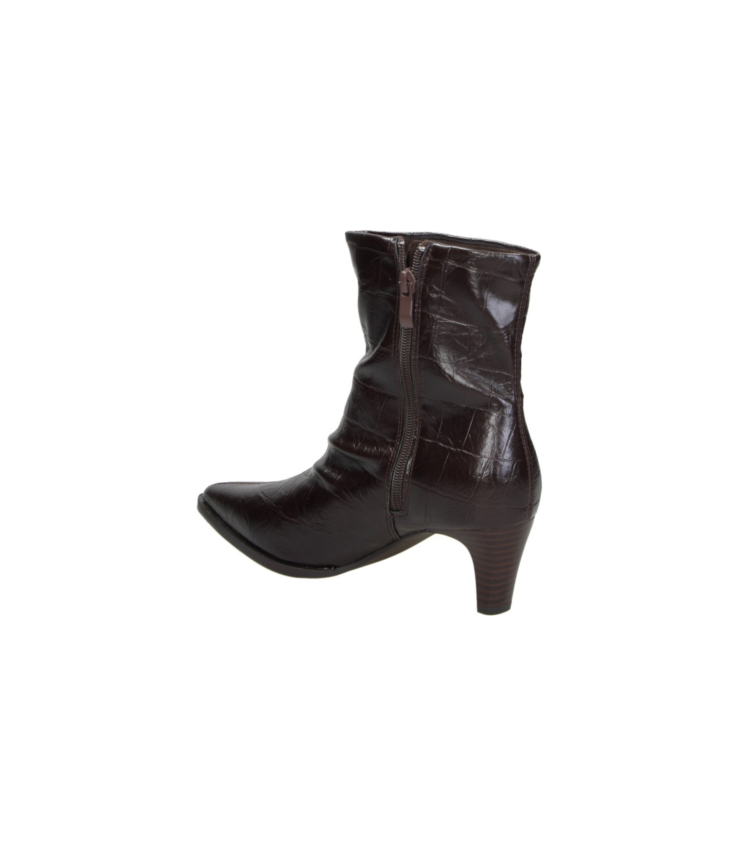 Botines de tacón Skydiva EXTRA marrones con efecto serpiente