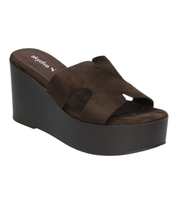 Zuecos con cuña SKYDIVA SIN DRAMA en marrón chocolate para mujer