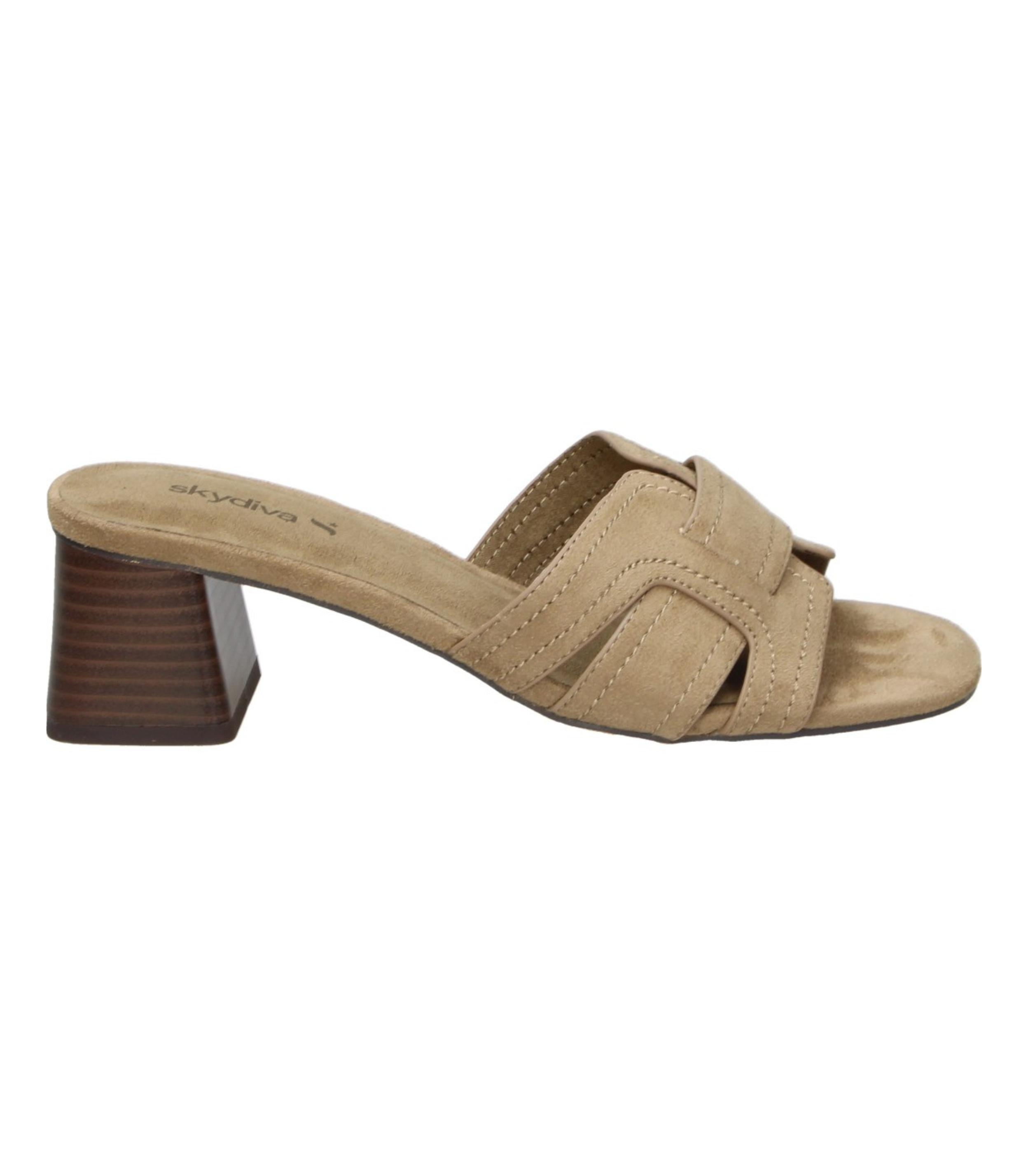 Sandalia de tacón elegante SKYDIVA MONISIMA en marrón camel para moda joven