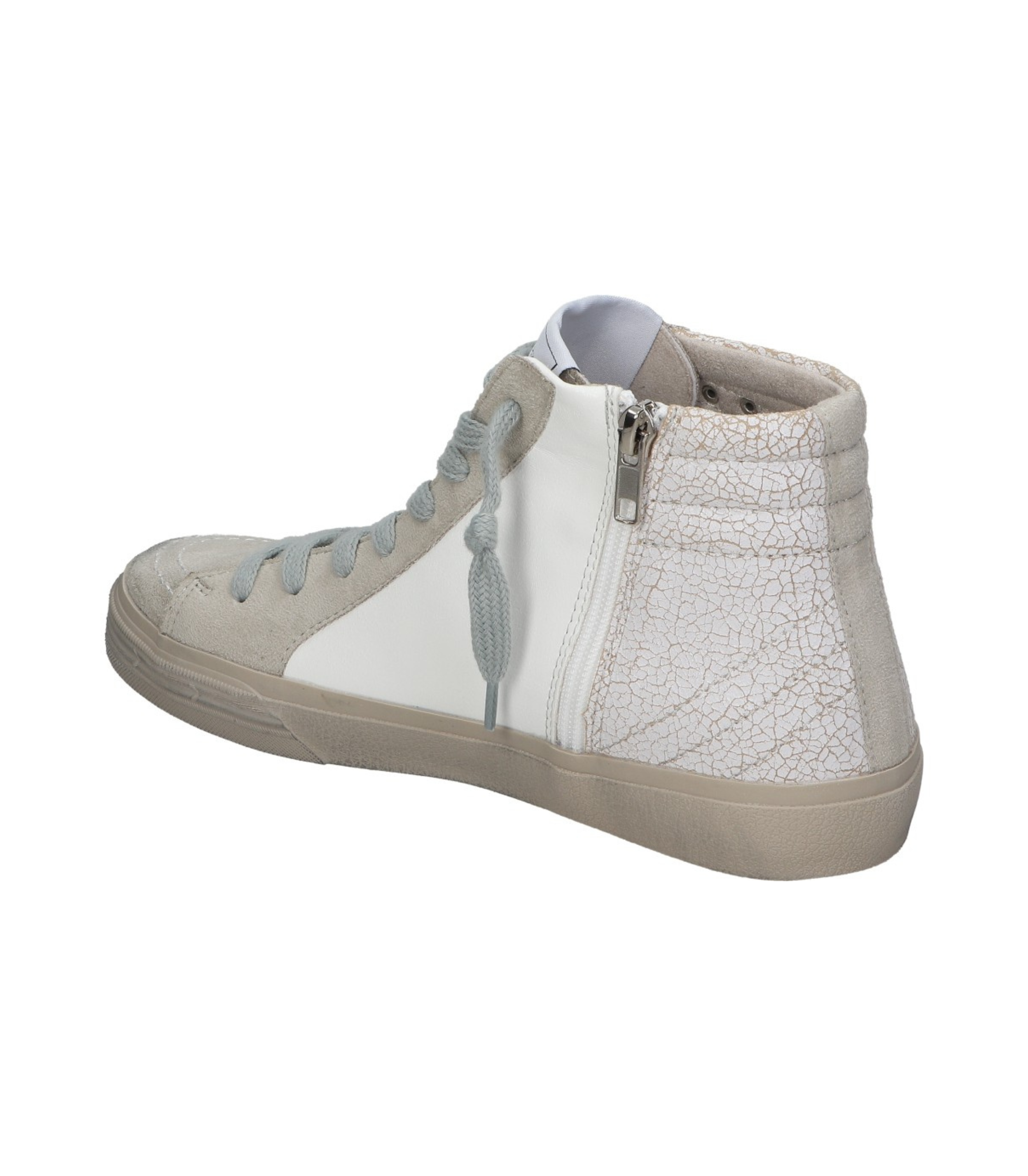 Botines deportivos para mujer SKYDIVA YASS en color blanco, vista diagonal talón