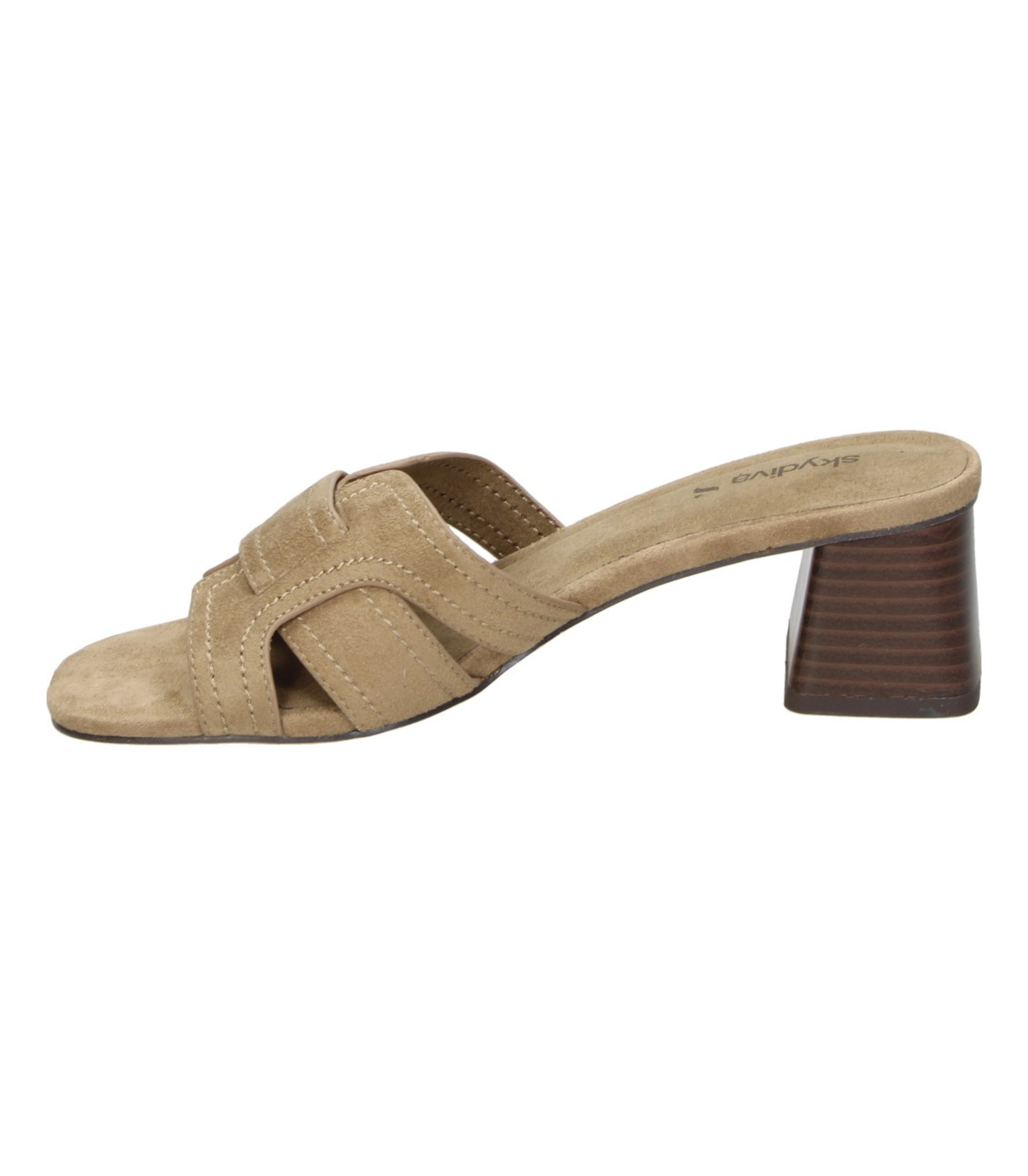 Sandalia de tacón elegante SKYDIVA MONISIMA en marrón camel para moda joven