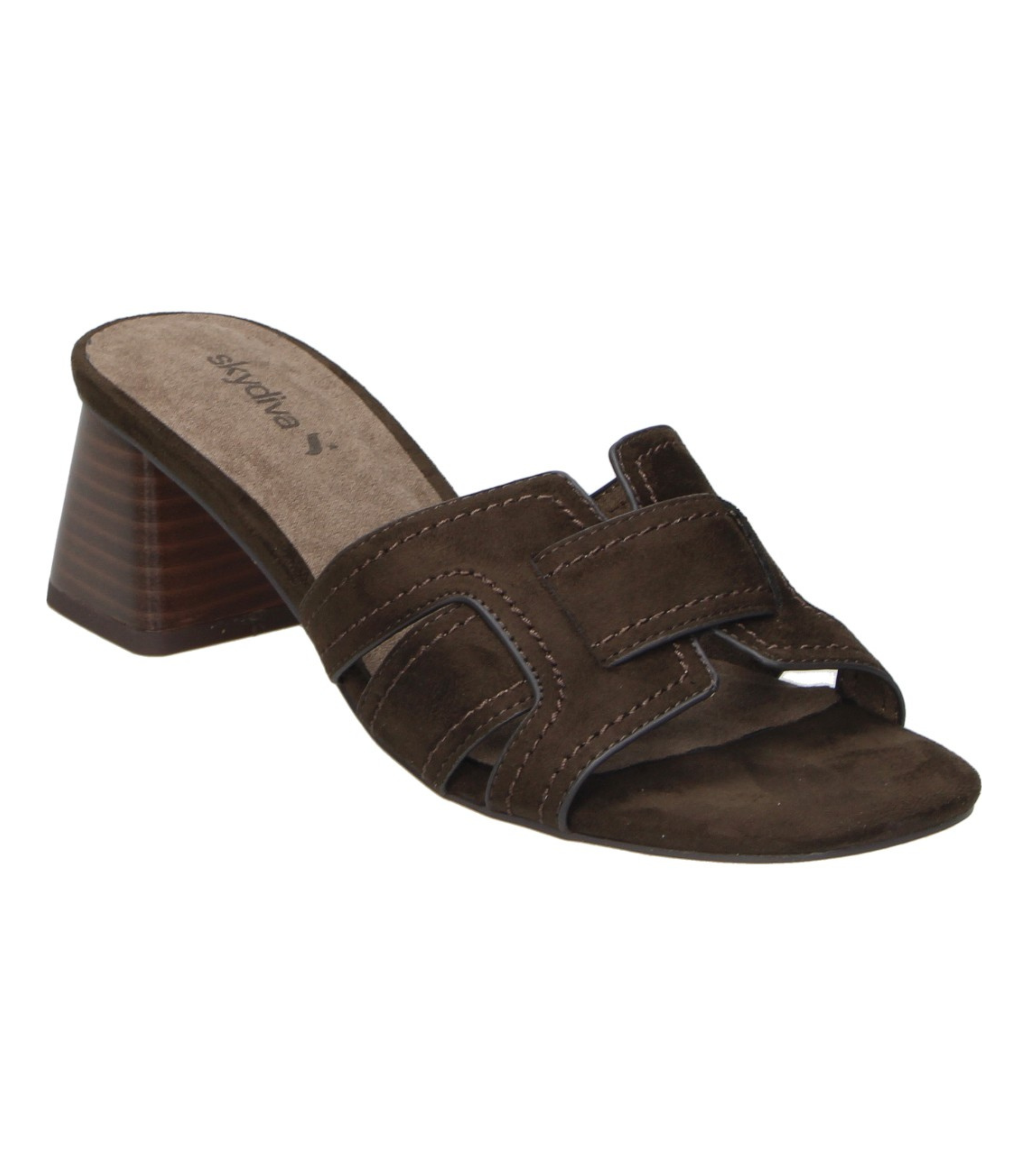 Sandalia de tacón elegante marrón café SKYDIVA MONISIMA para moda joven