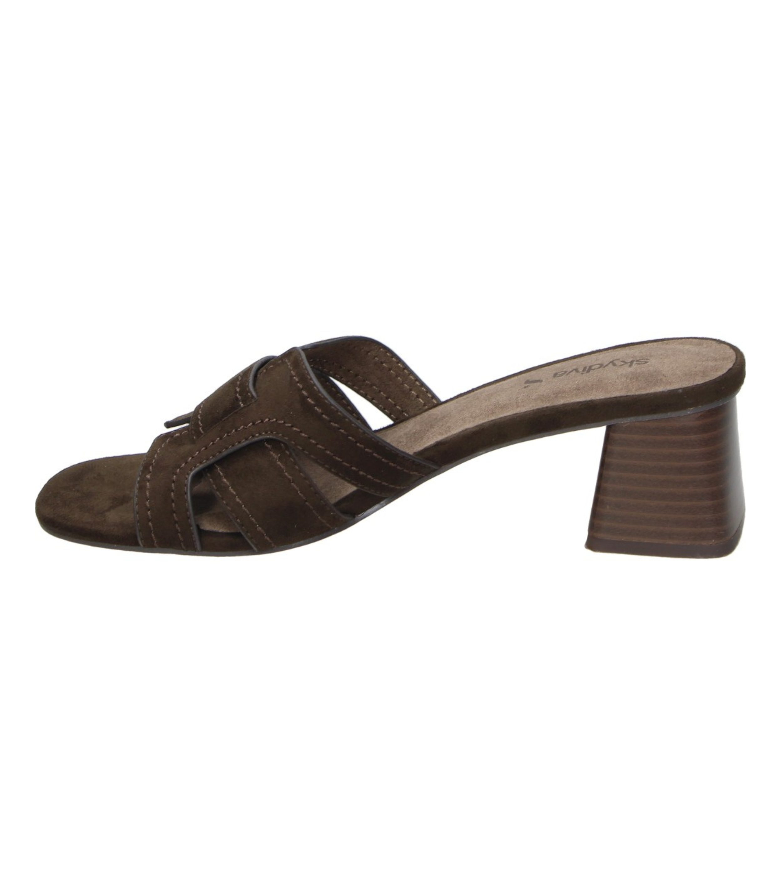 Sandalia de tacón elegante marrón café SKYDIVA MONISIMA para moda joven