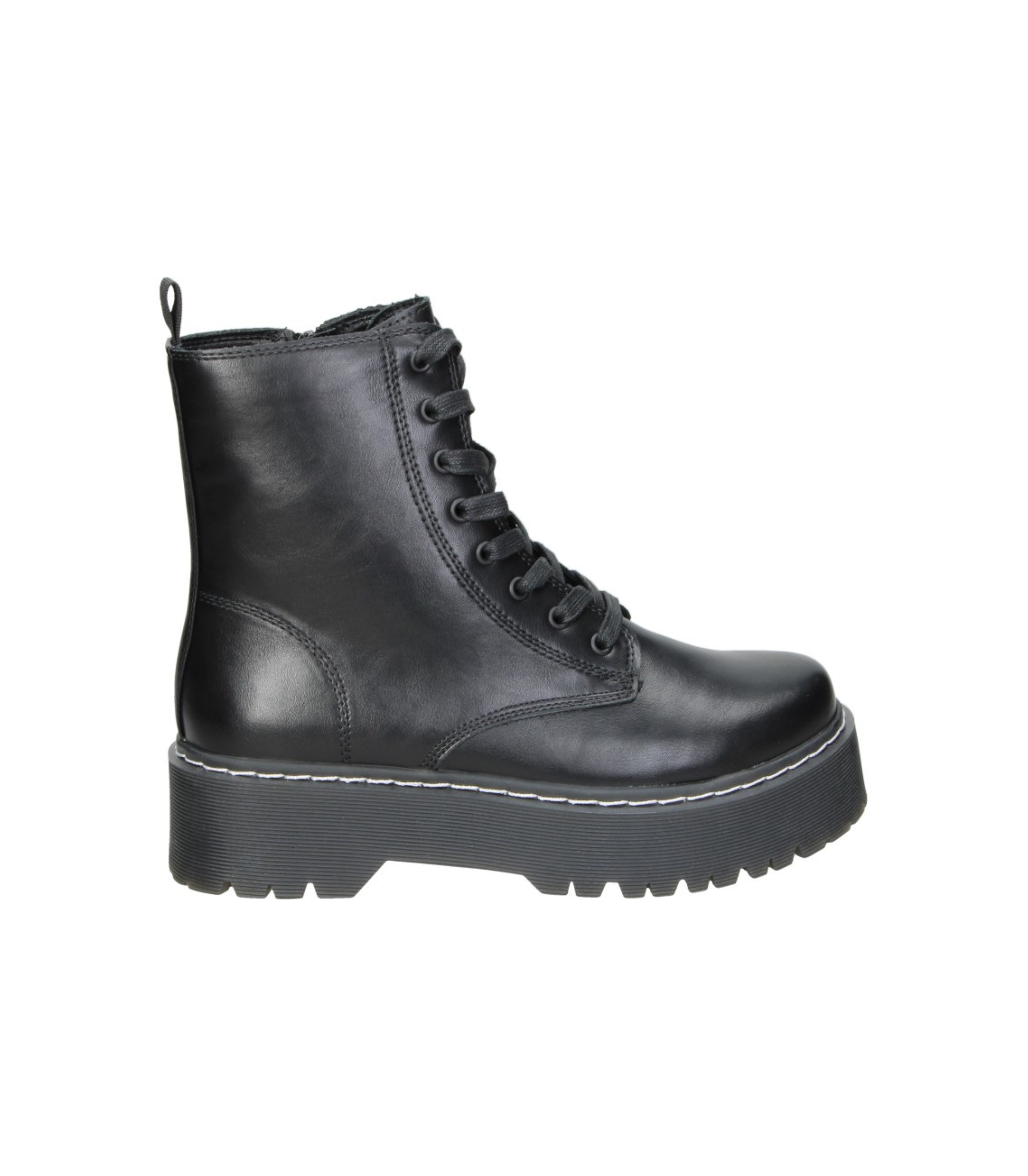 Botines militares con plataforma Skydiva On fleek negros para mujer