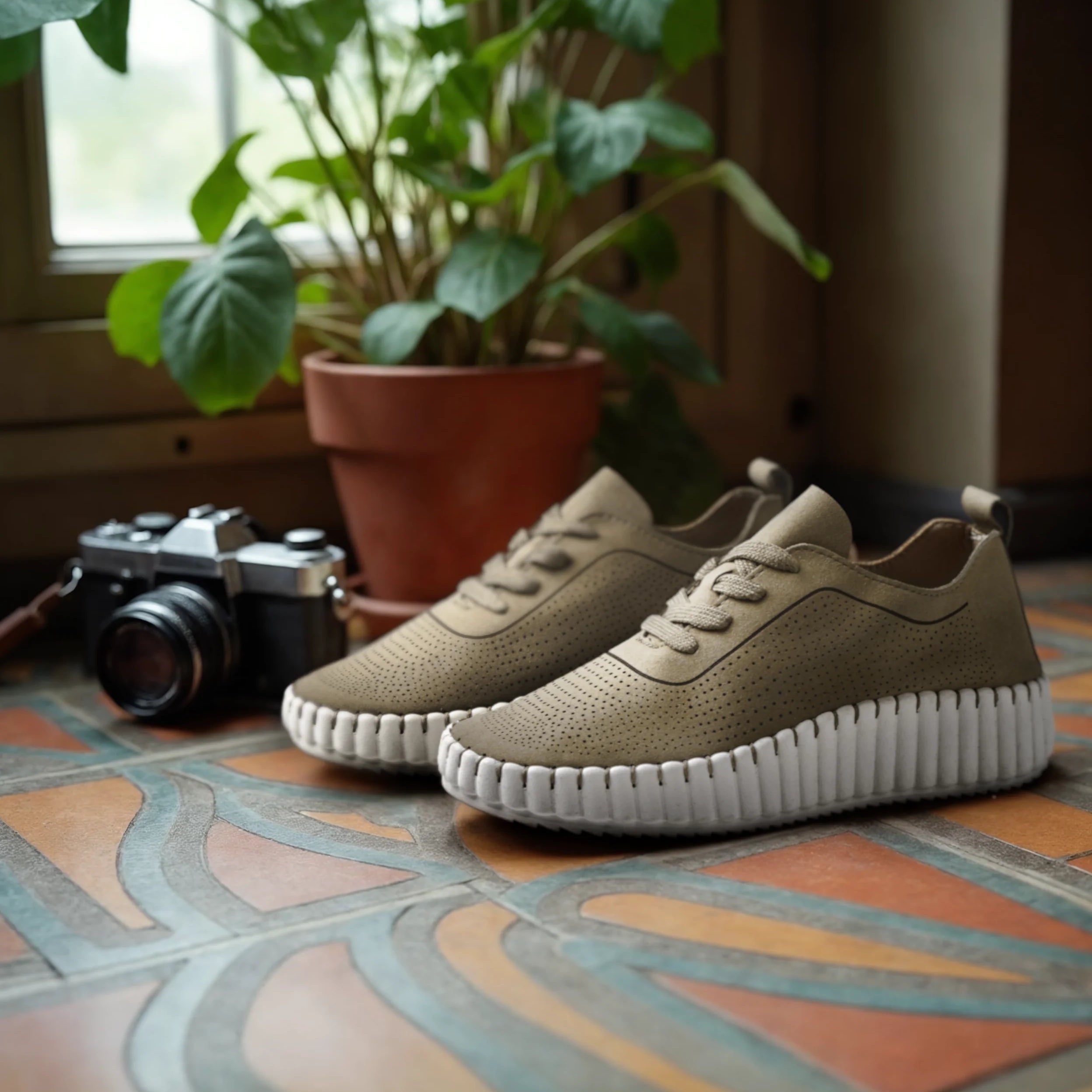 Zapato con cuña para mujer SKYDIVA XD en color verde khaki, vista completa