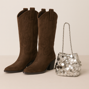 Botas cowboy con tacón Skydiva Dupla marrones