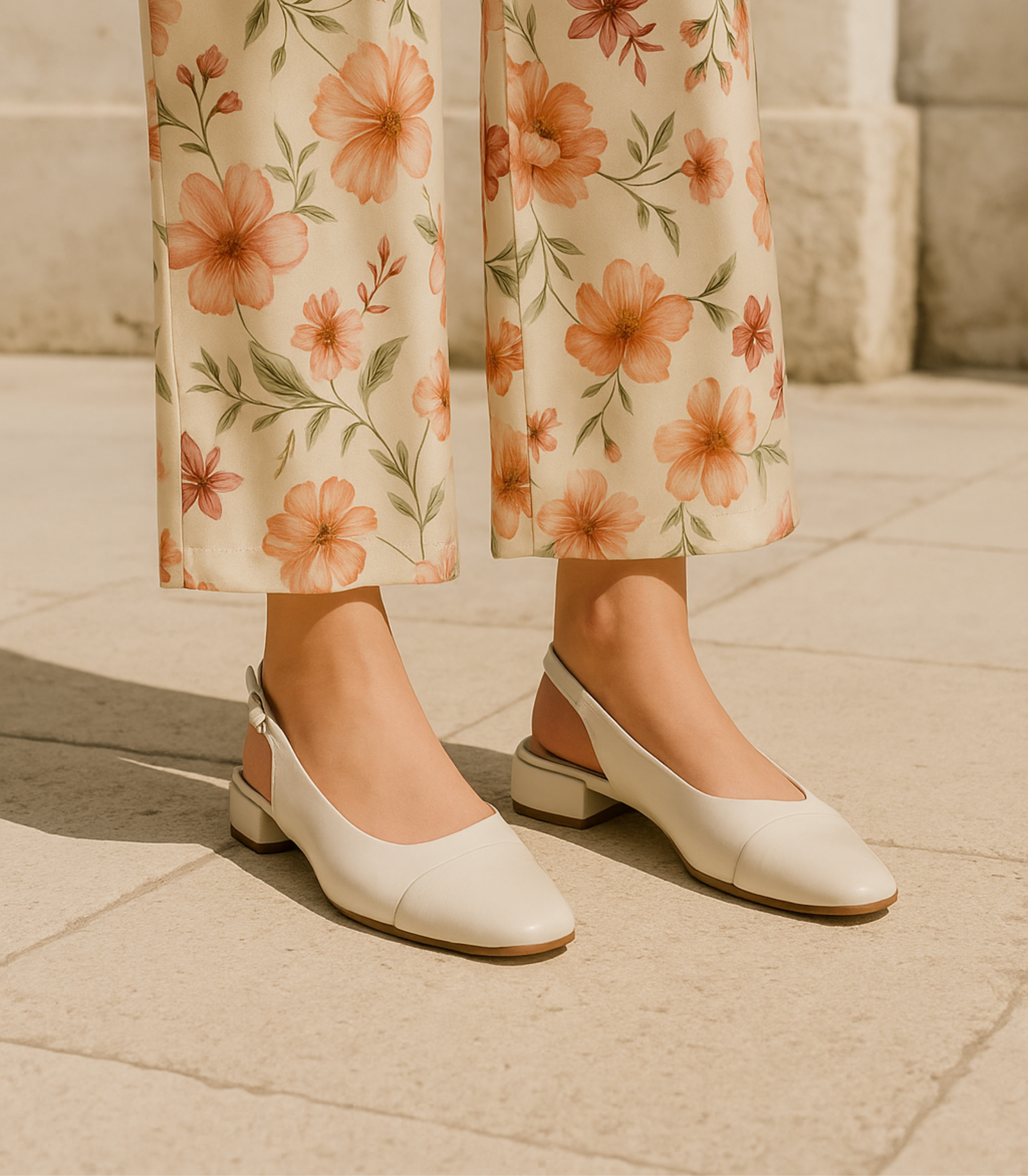 Zapatos planos para mujer SKYDIVA PADREAR en color blanco y beige