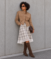 Botas altas de tacón Skydiva WILD en marrón chocolate para mujer