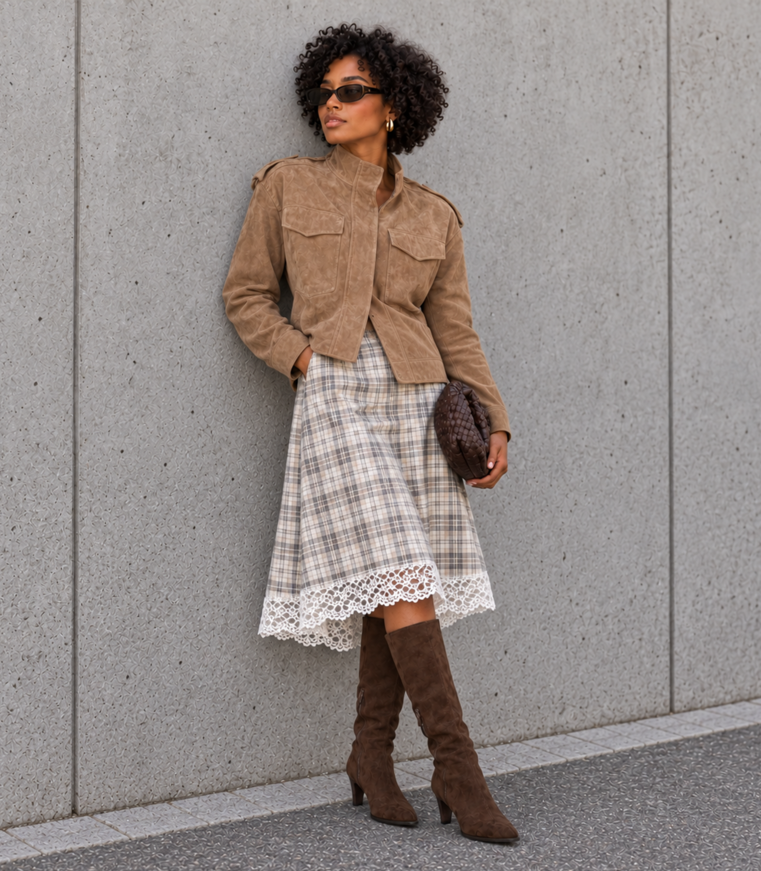 Botas altas de tacón Skydiva WILD en marrón chocolate para mujer