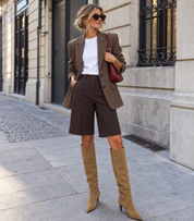 Botas altas de tacón Skydiva WILD en camel para mujer
