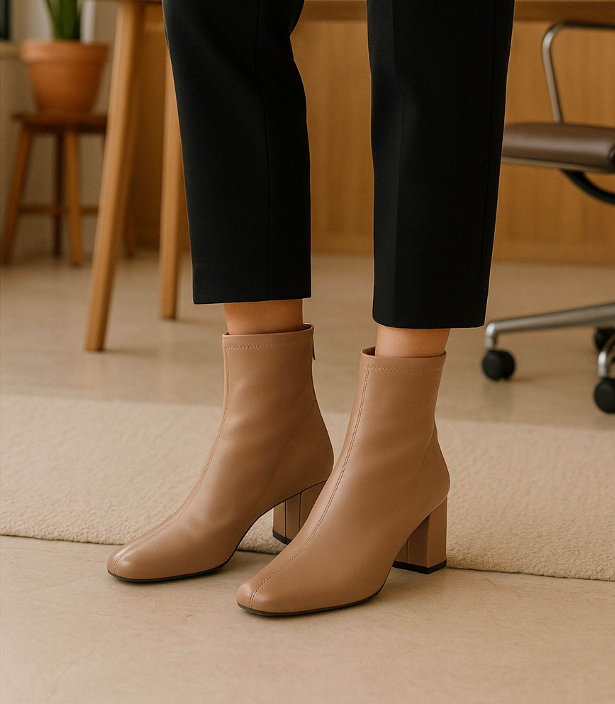 Botines para mujer SKYDIVA GOAT en color marrón, vista completa modelo
