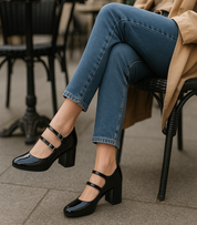 Zapatos de tacón Mary Jane Skydiva Rizz negros de charol